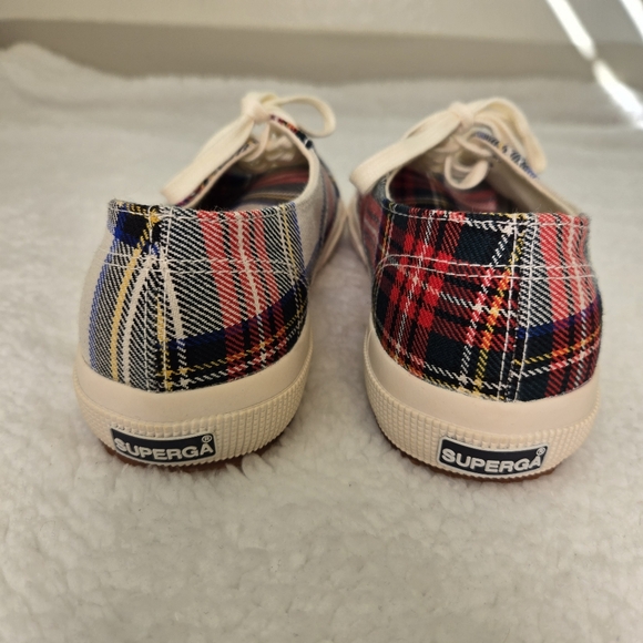 Superga Plaid Sneakers Tartan Womens US 9 - EU 40 Lace Up New w/Out Box - Picture 3 of 5